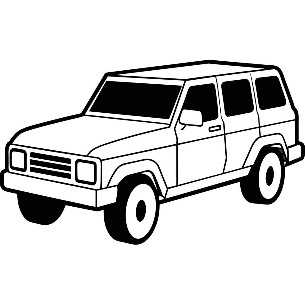 Realistic Car Outline Illustration vector