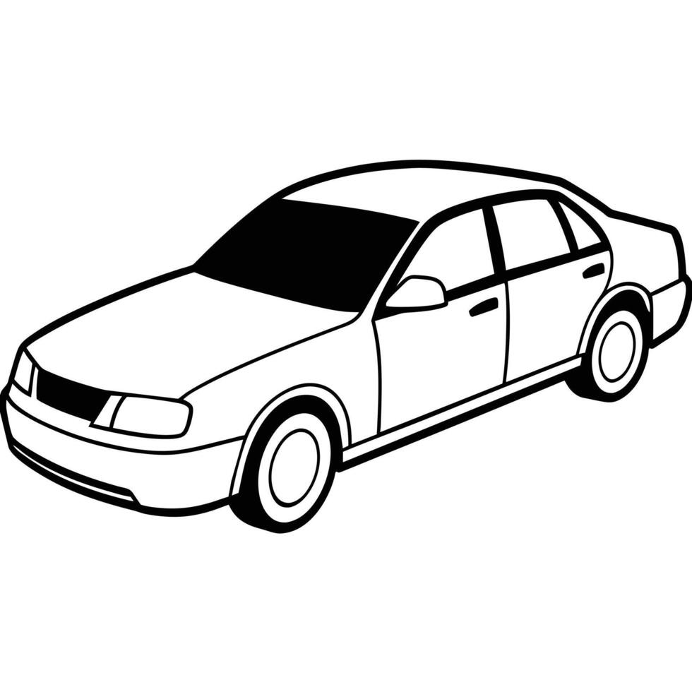 Realistic Car Outline Illustration vector