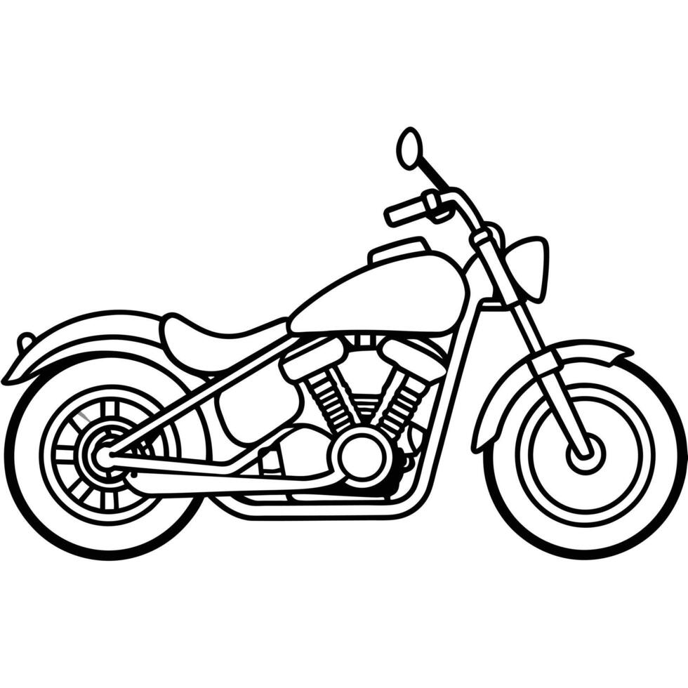 Realistic Motorcycle Outline Illustration concept vector