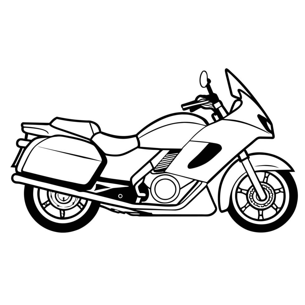 Realistic Motorcycle Outline Illustration concept vector