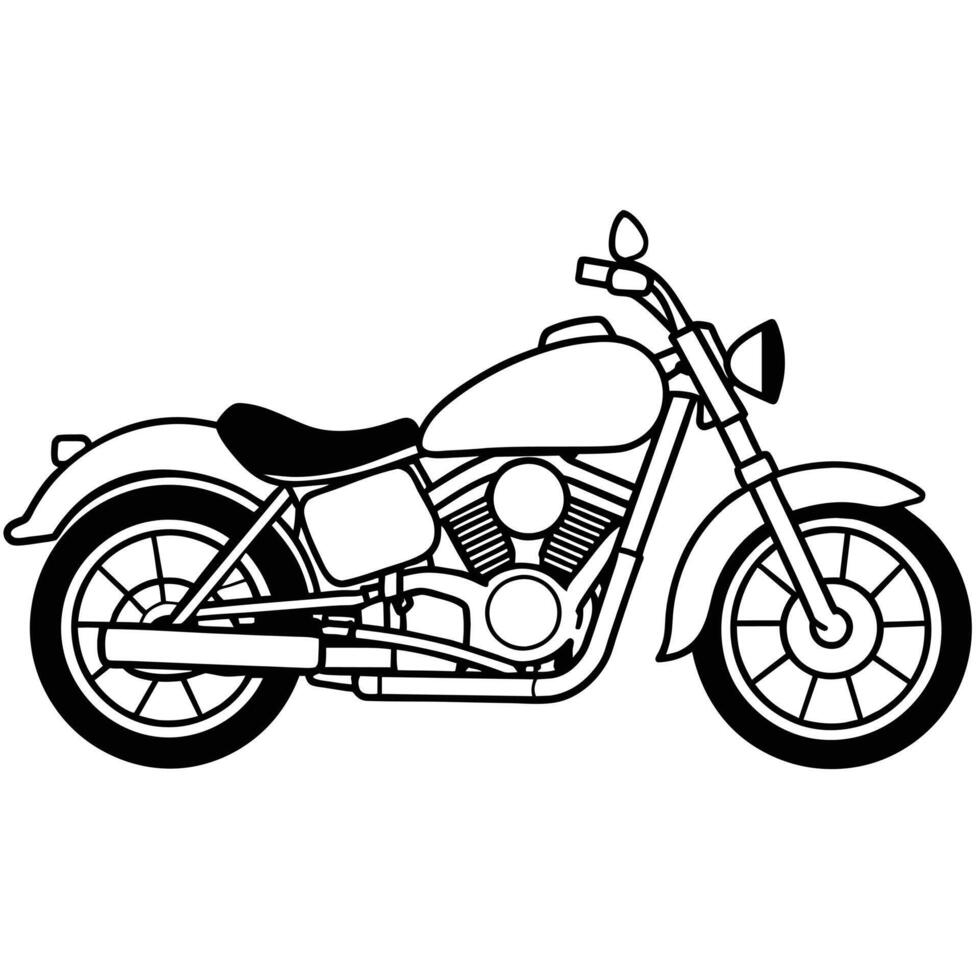 Realistic Motorcycle Outline Illustration concept vector