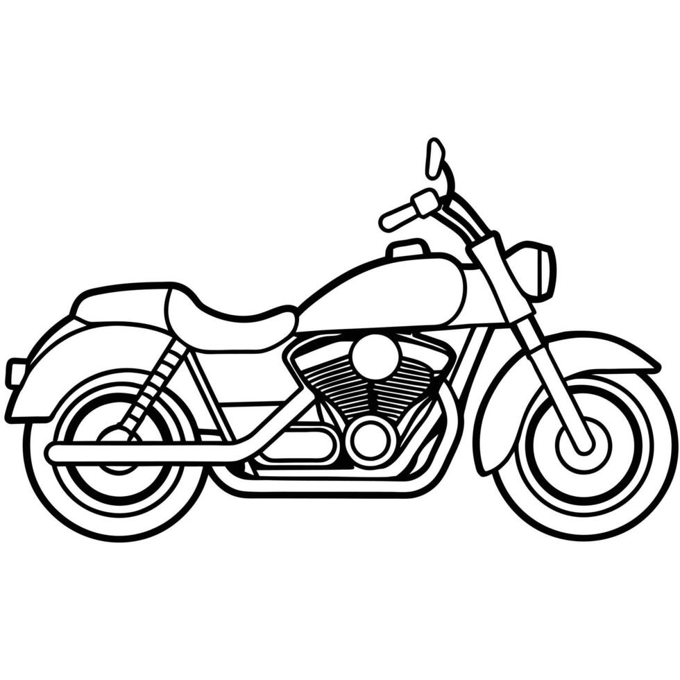 Motorcycle Outline Illustration Concept vector