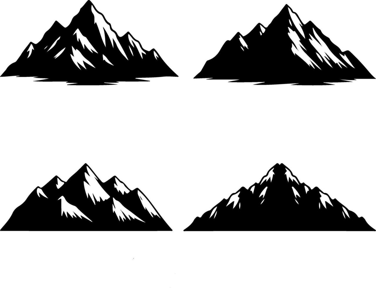 Mountain silhouette illustration set vector