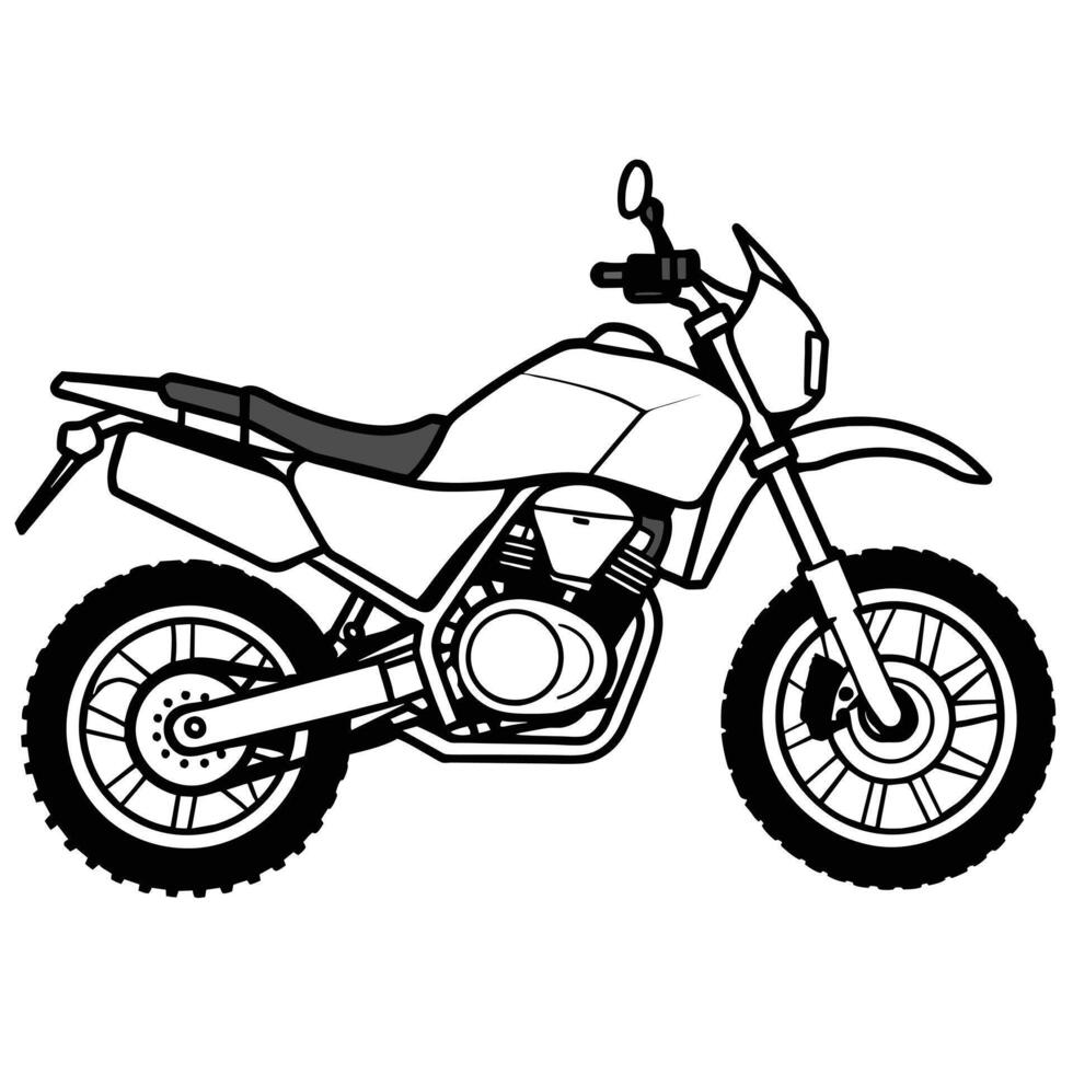 Realistic Motorcycle Outline Illustration concept vector