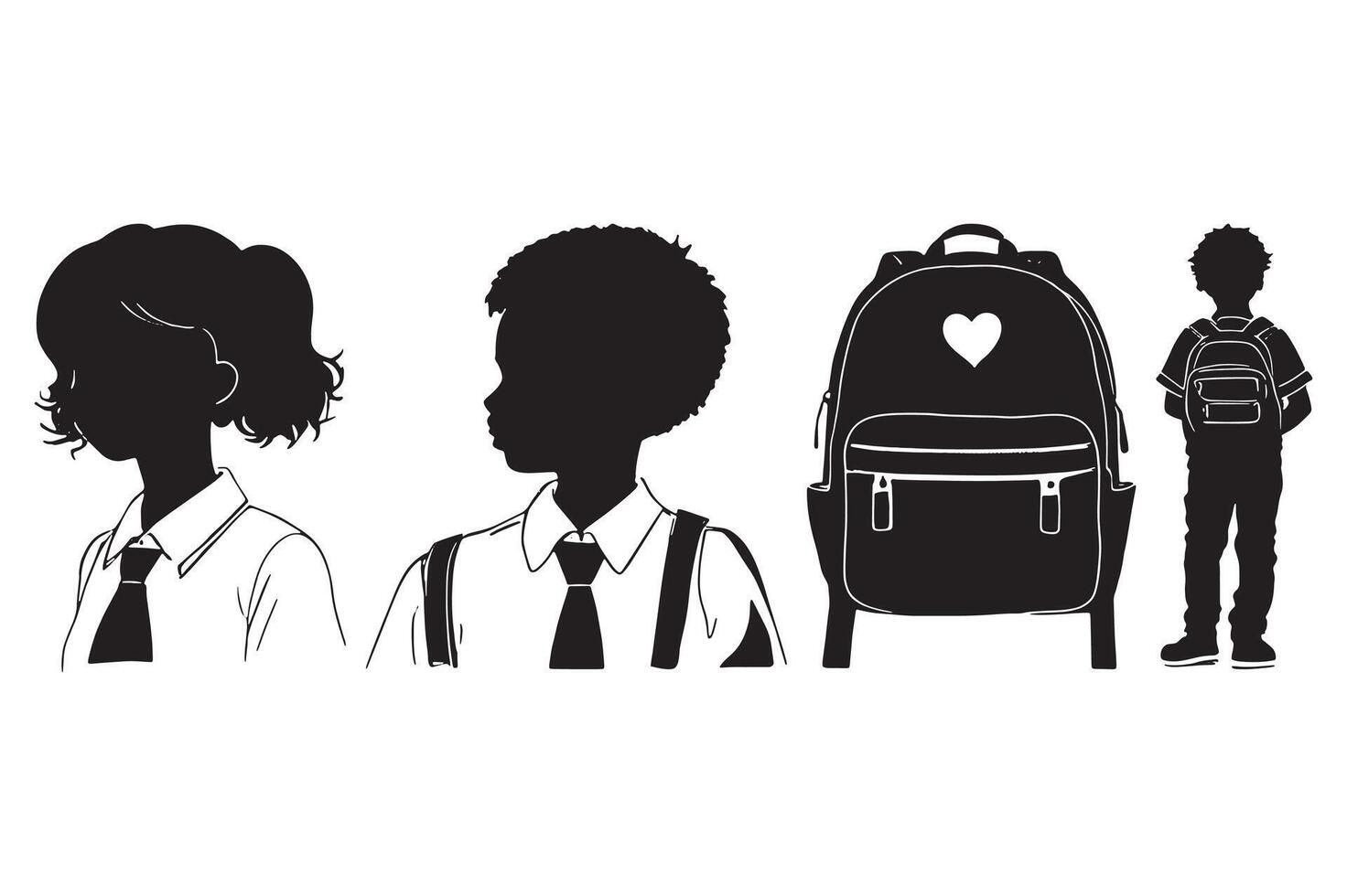 Back to school silhouette vector