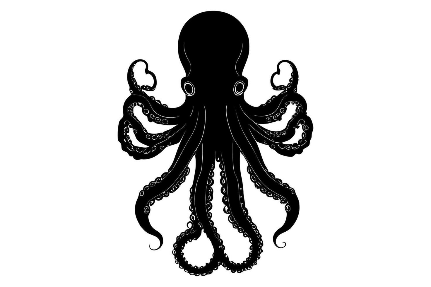 octopus silhouette design vector