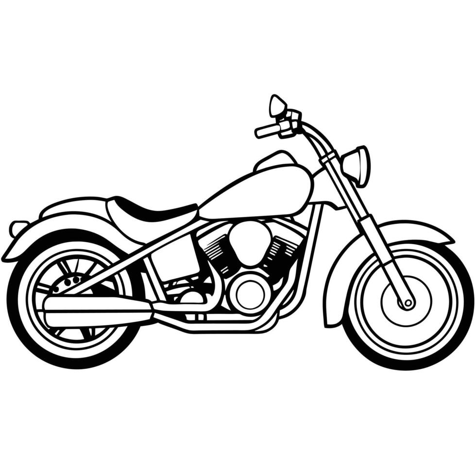 Realistic Motorcycle Outline Illustration concept vector