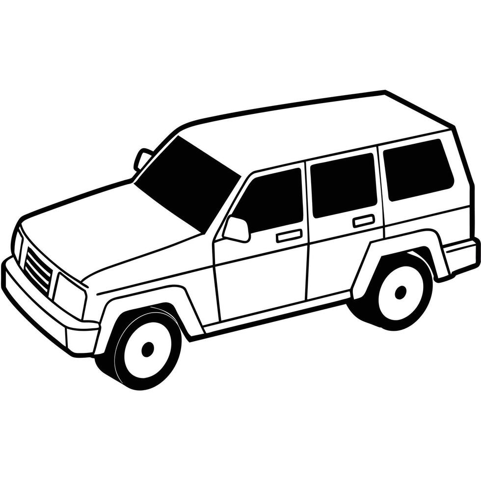 Realistic Car Outline Illustration vector