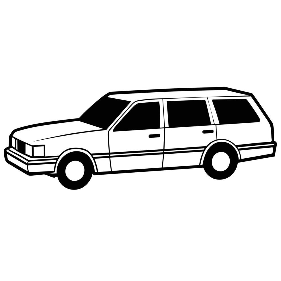 Realistic Car Outline Illustration vector