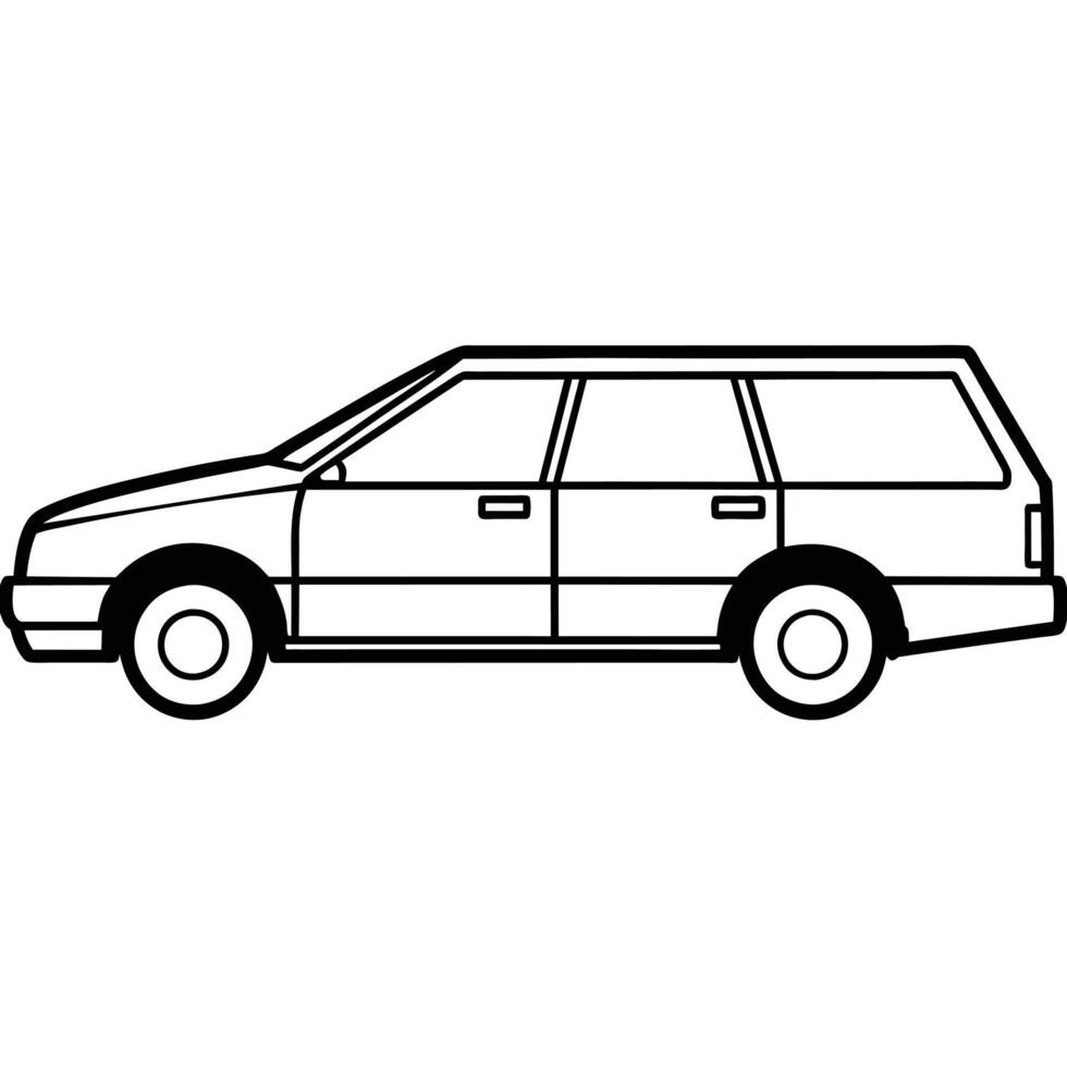 Realistic Car Outline Illustration vector