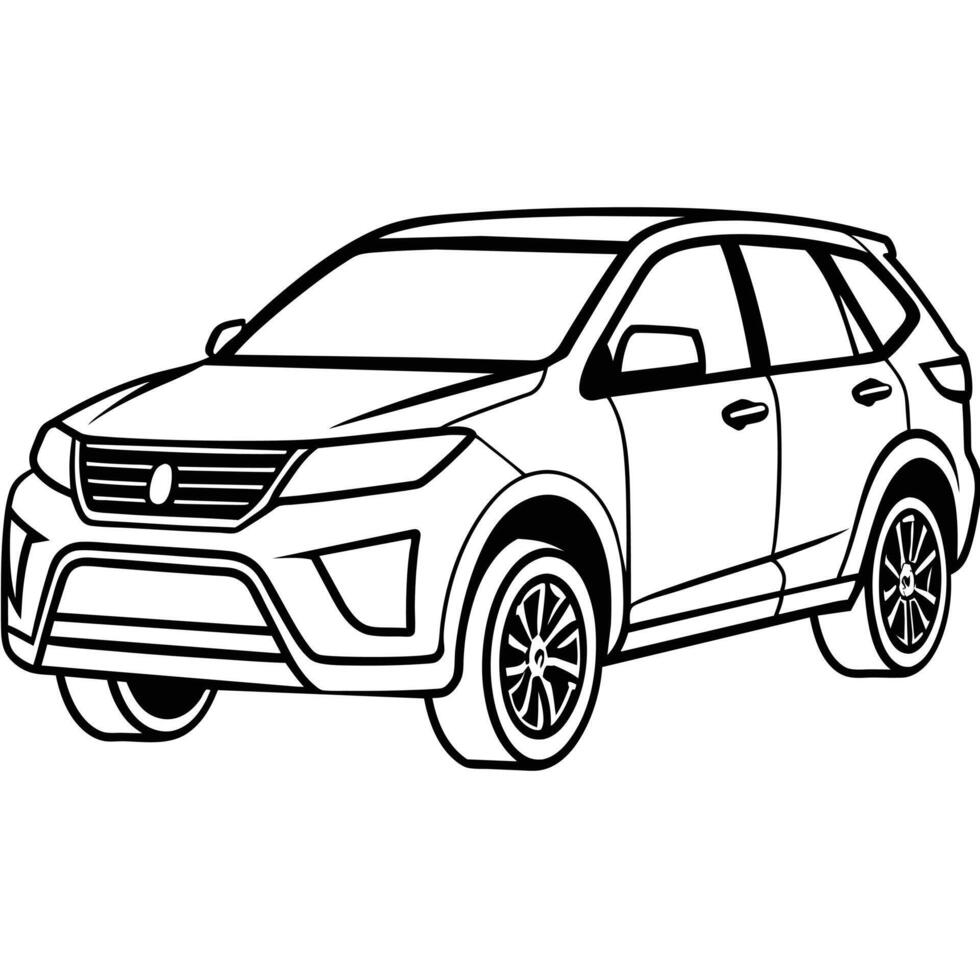 Realistic Car Outline Illustration vector