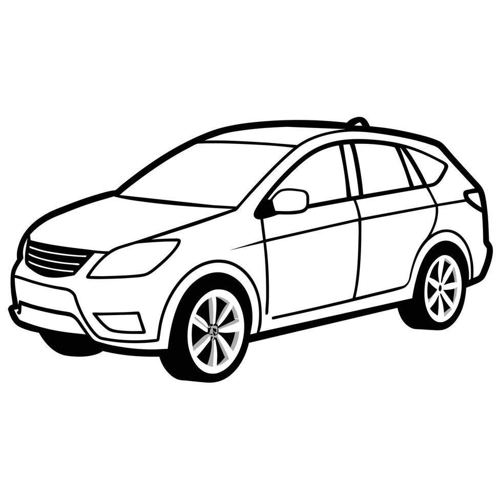 Realistic Car Outline Illustration vector