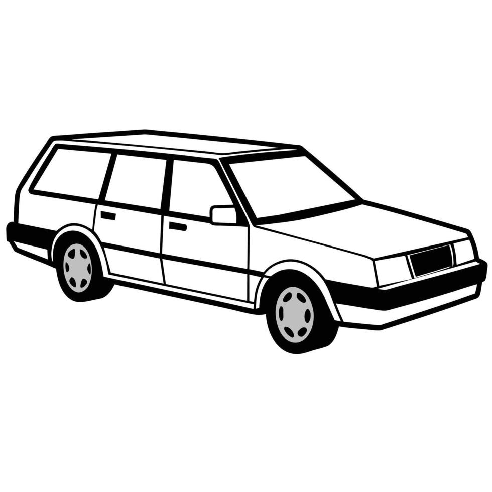 Realistic Car Outline Illustration vector