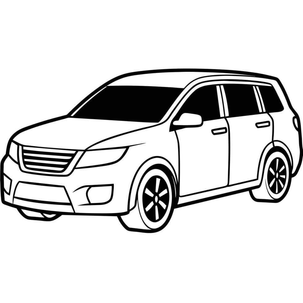 Realistic Car Outline Illustration vector