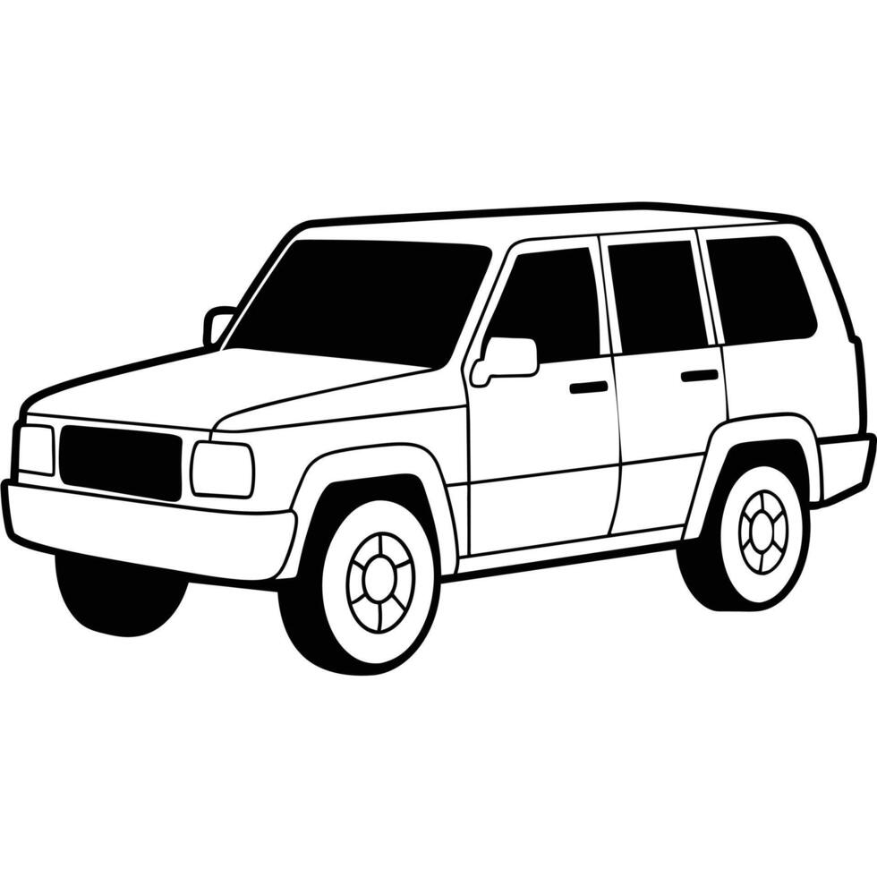 Realistic Car Outline Illustration vector