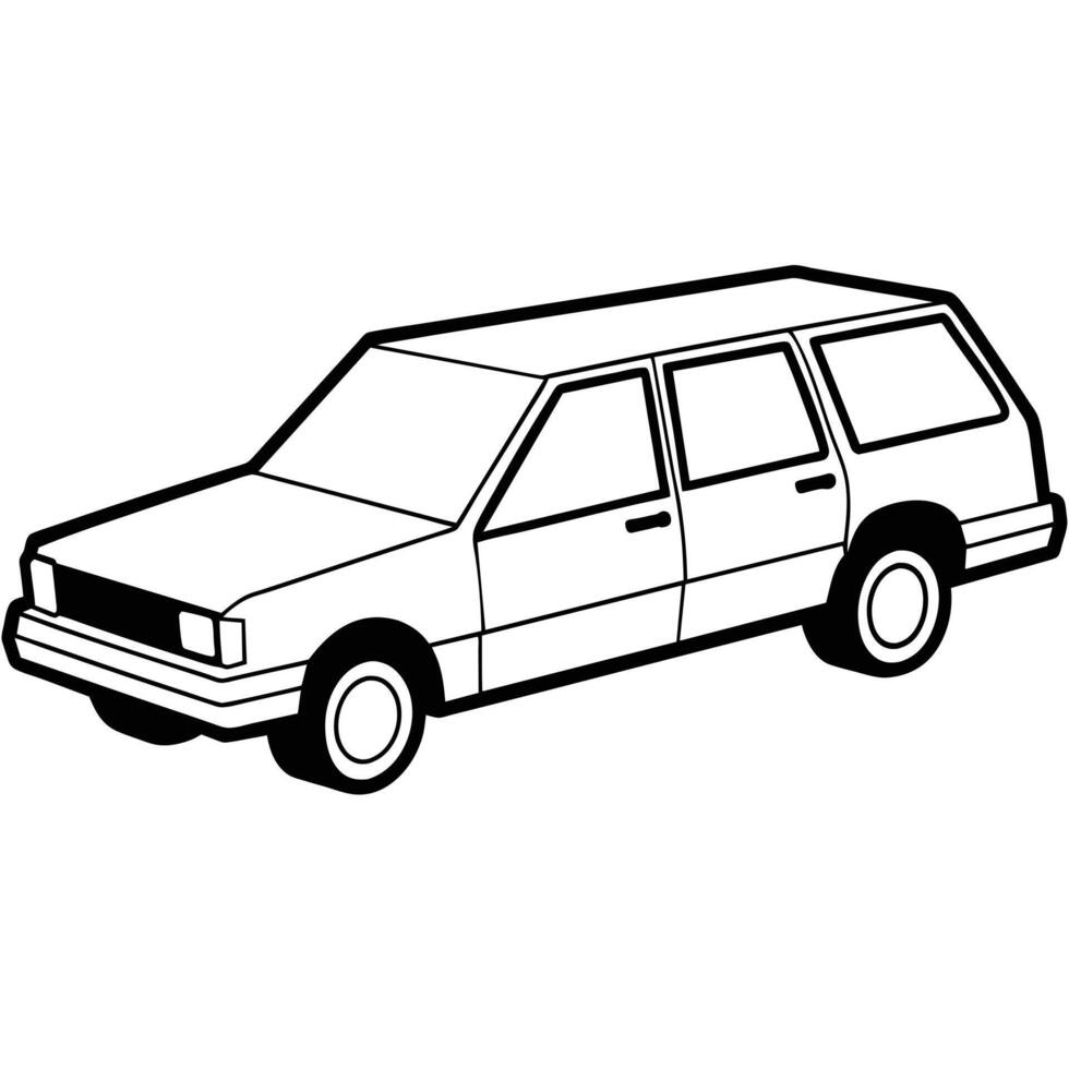 Realistic Car Outline Illustration vector