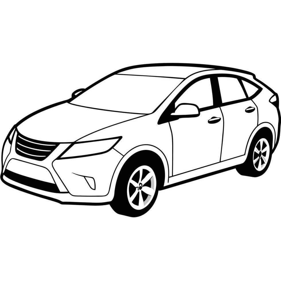 Realistic Car Outline Illustration vector
