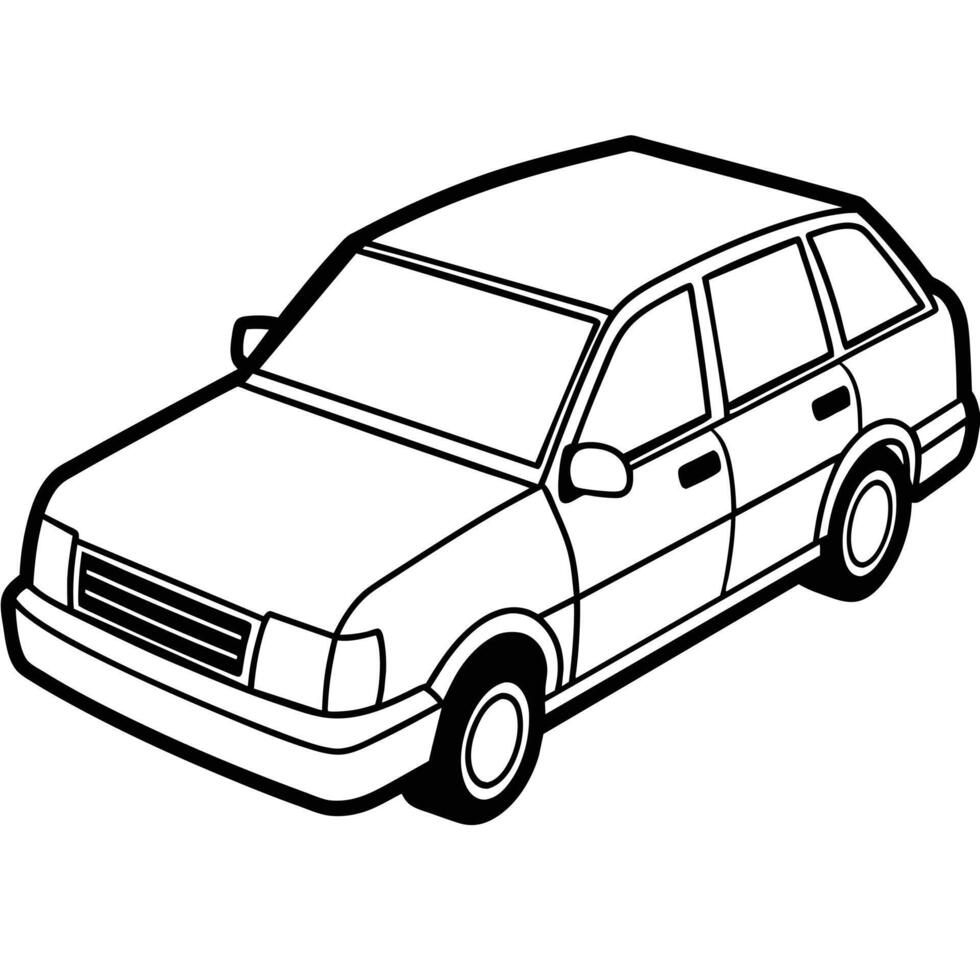 Realistic Car Outline Illustration vector