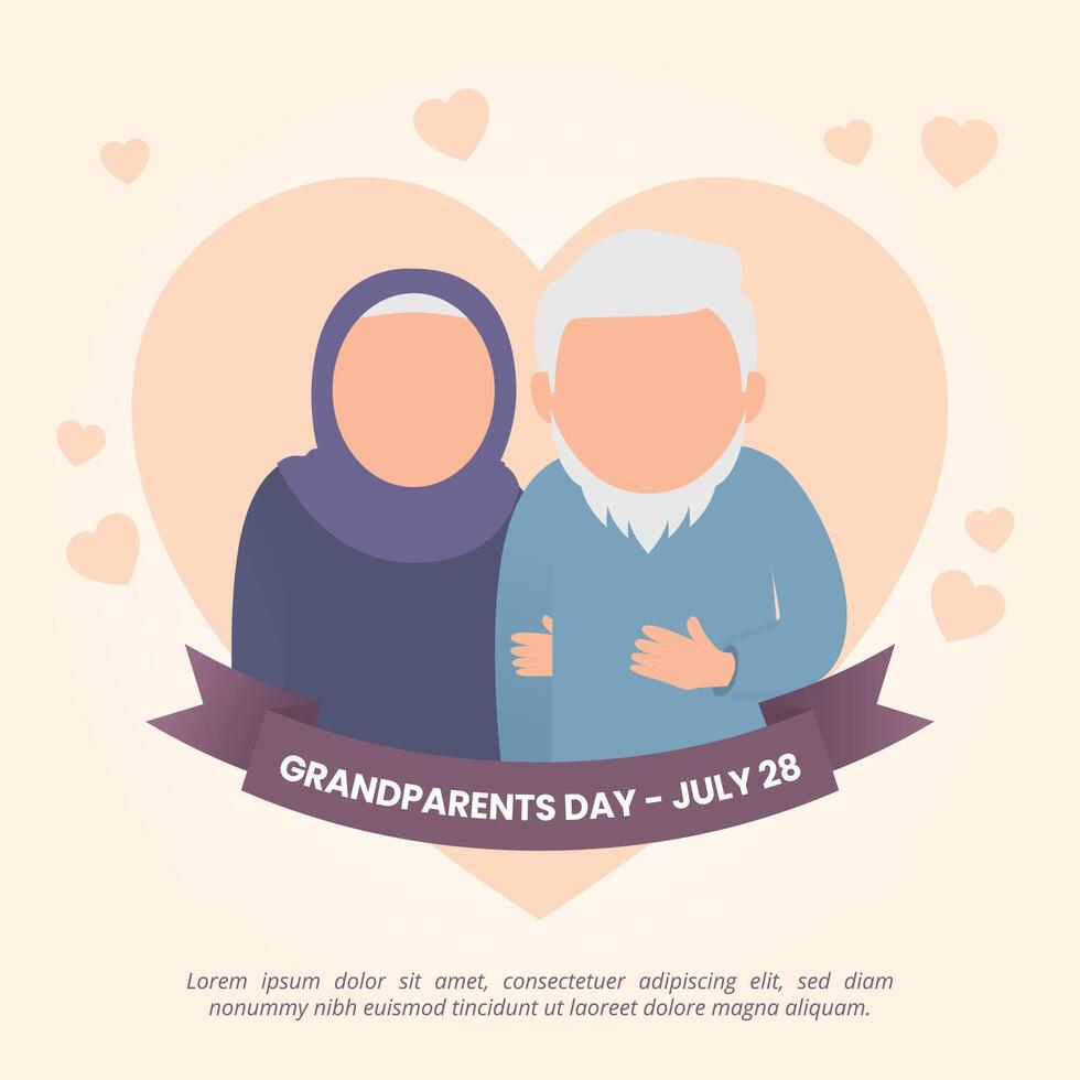 Grandparents Day with love shape background vector
