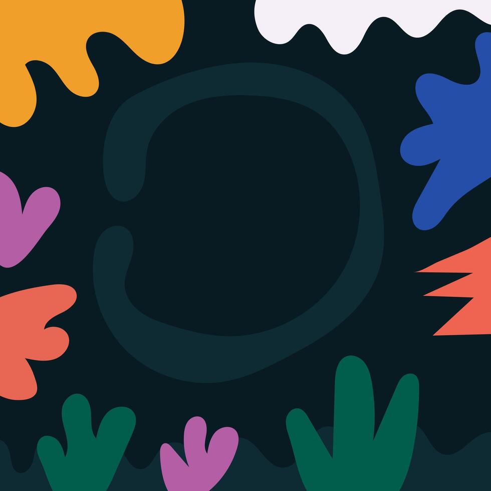 Hand drawn flat abstract shapes background vector