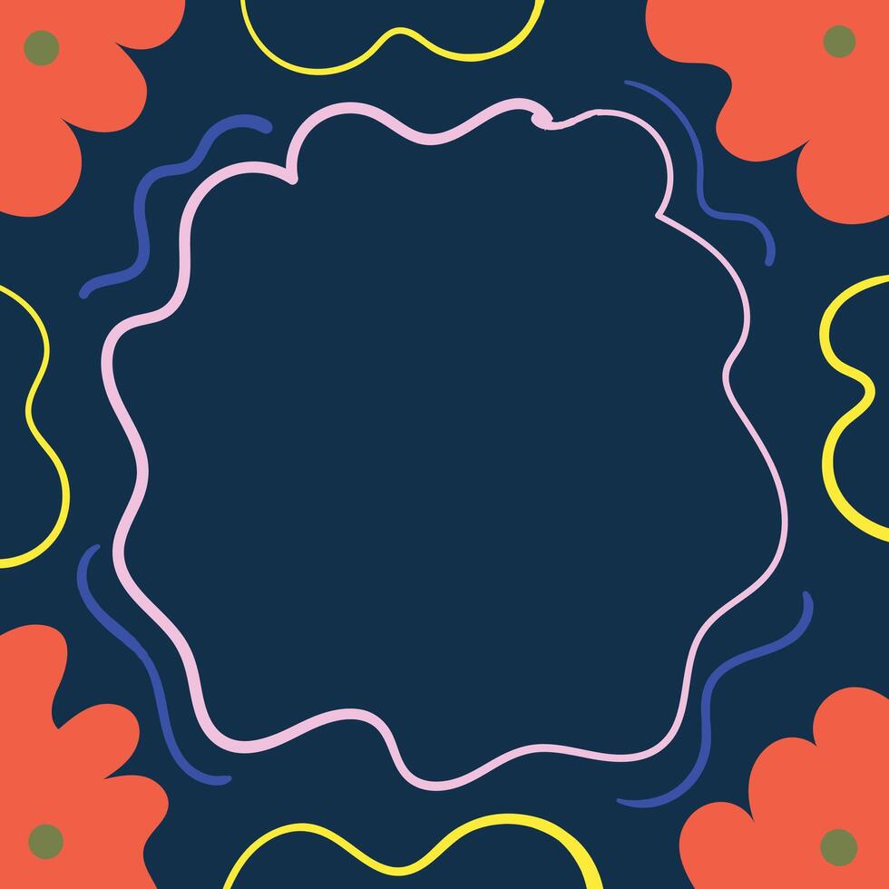 Hand drawn flat abstract shapes background vector