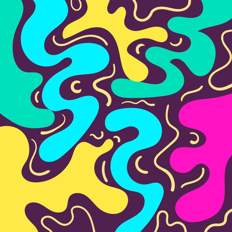 Hand drawn flat abstract shapes background vector
