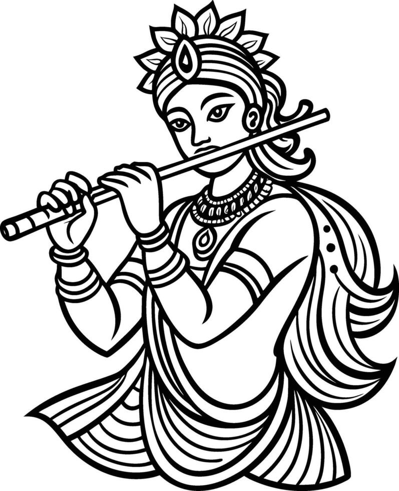Illustration of Shree Krishna for Janmashtami. vector