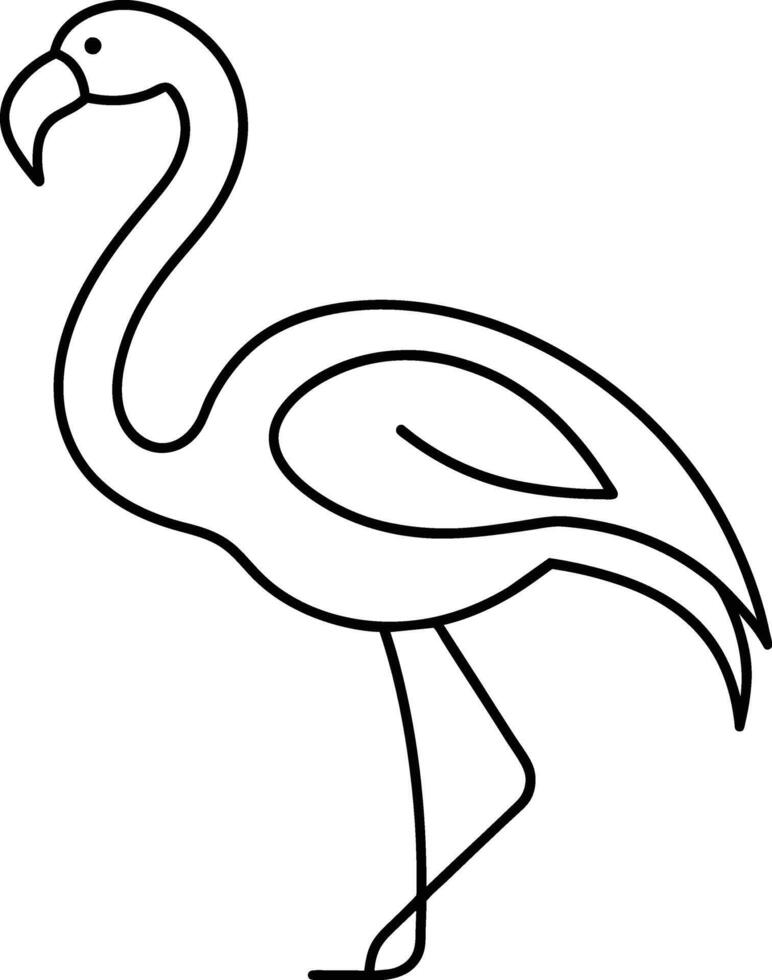 Flamingo for kids coloring page illustration. vector