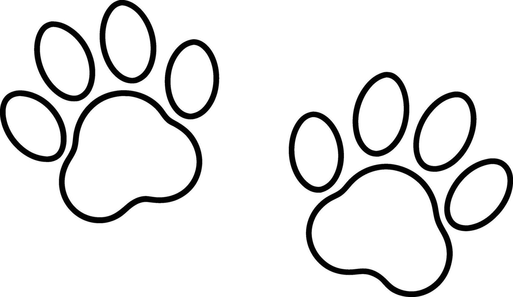 Dog paw for kids coloring page illustration. vector