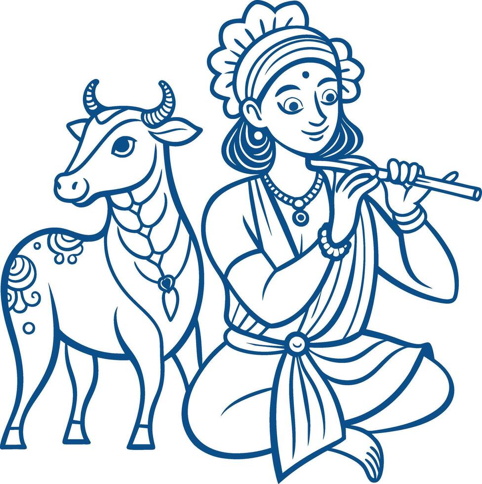 indian lor krishna janmashtami background illustration. vector