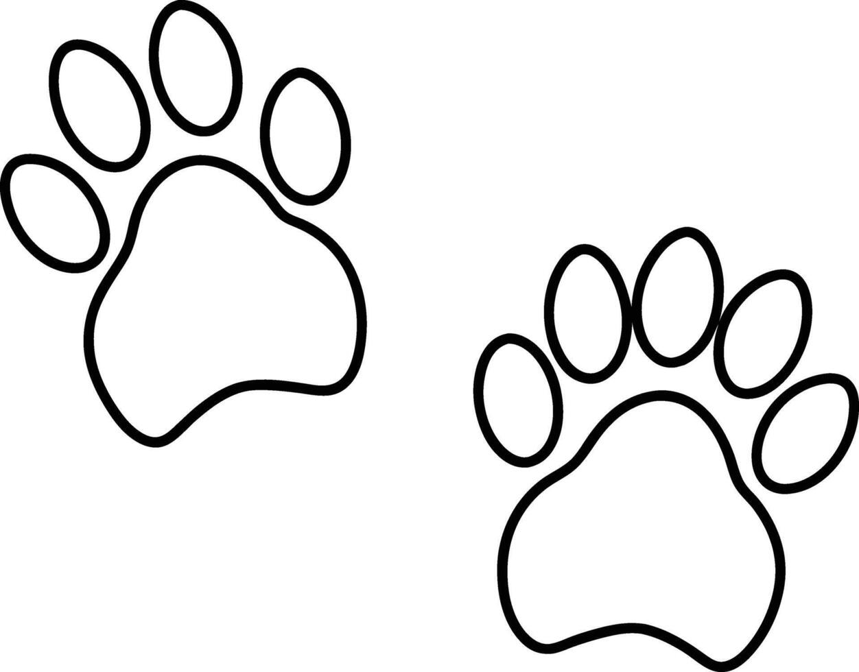 Dog foot for kids coloring page illustration. vector