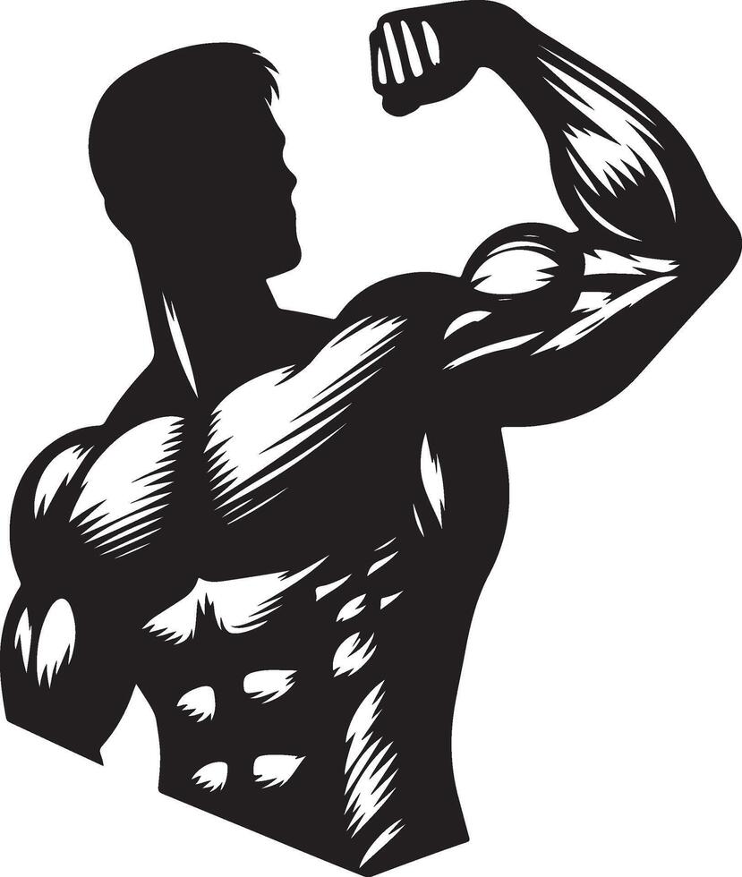 muscle black illustration vector