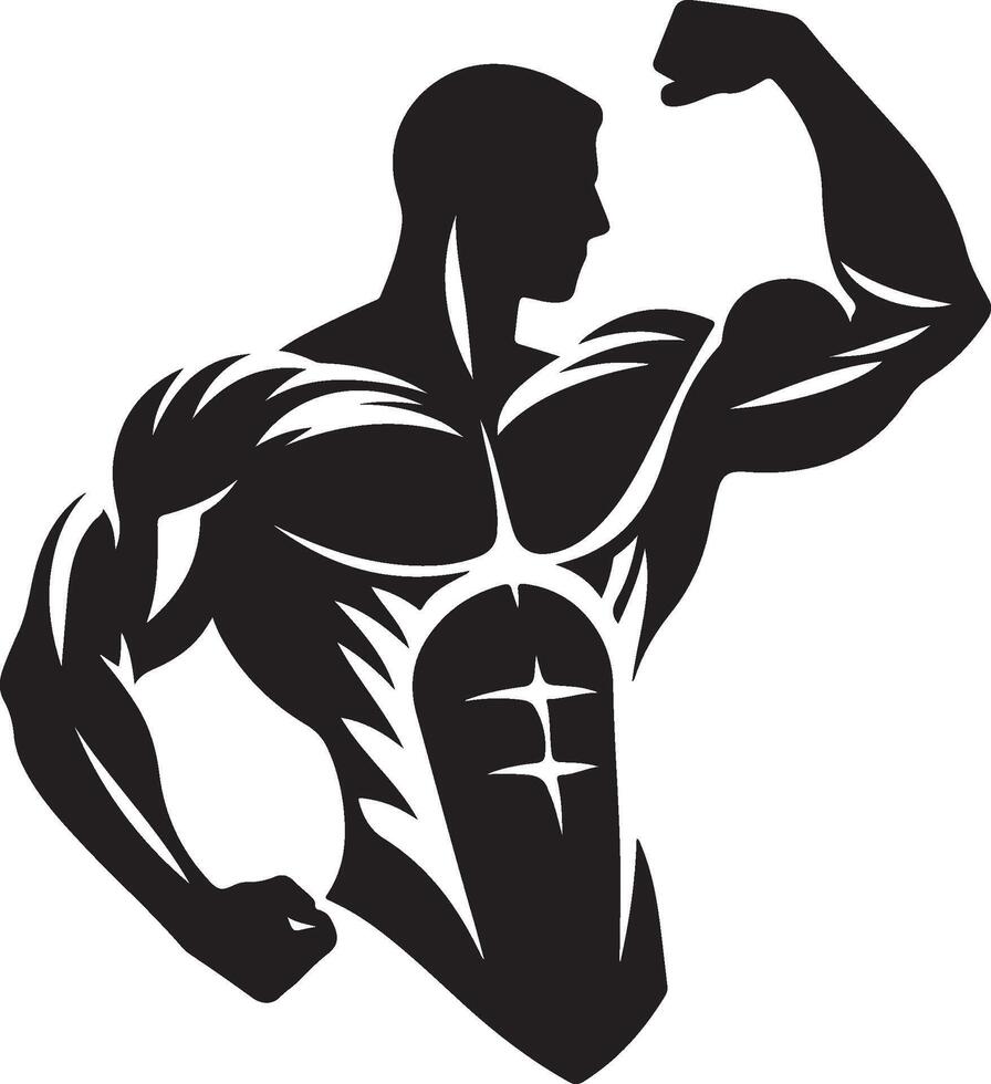 muscle black illustration vector
