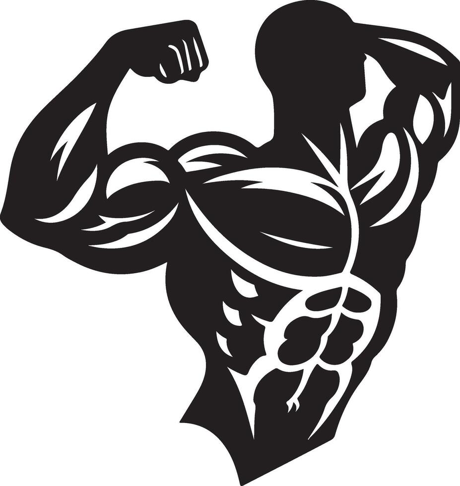 muscle black illustration vector