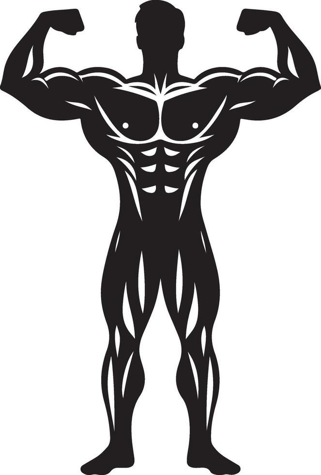 muscle black illustration vector