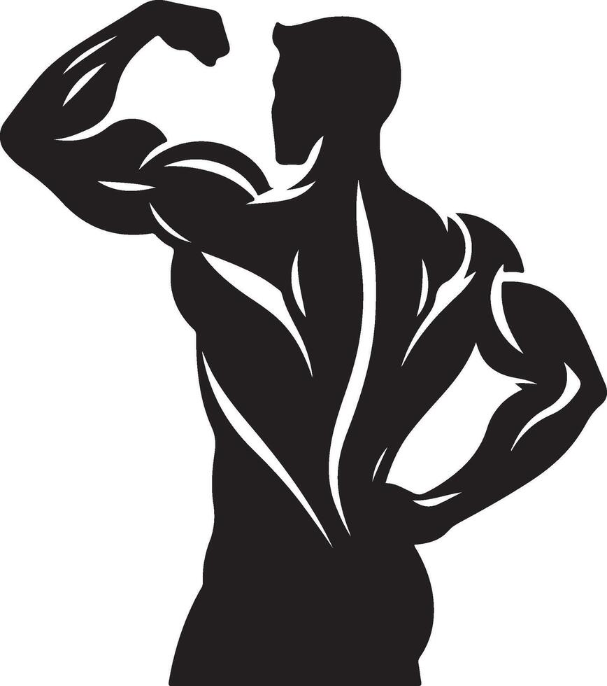 muscle black illustration vector