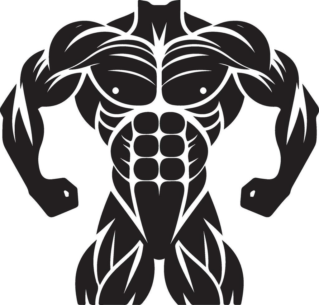 muscle black illustration vector