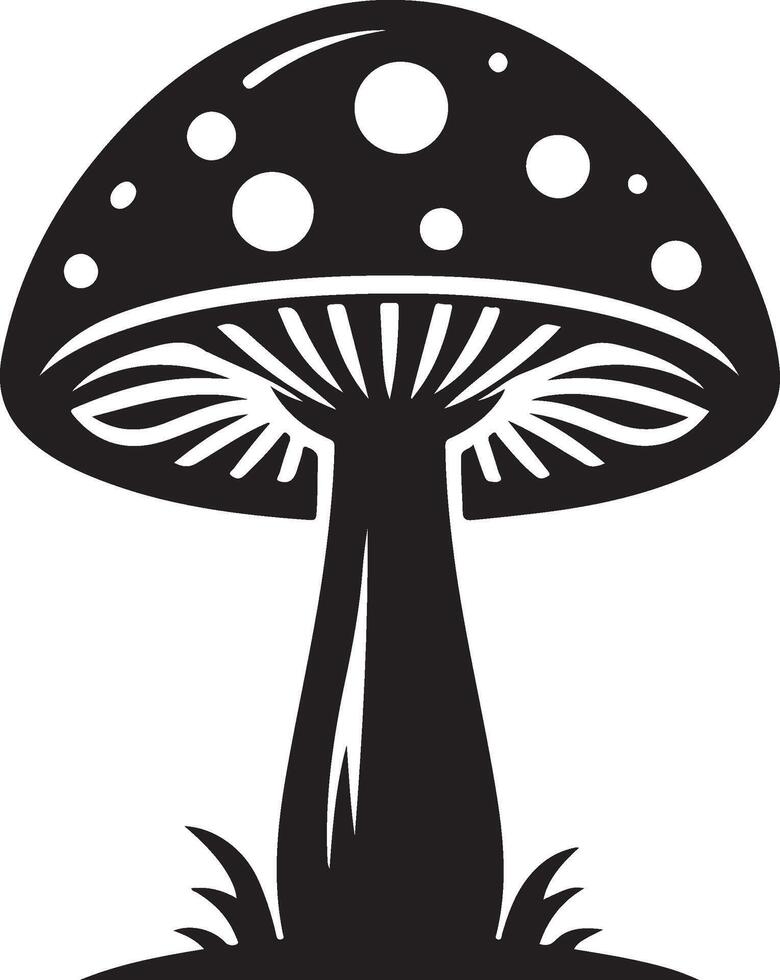 mushroom black Illustration vector