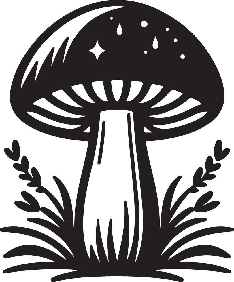 mushroom black Illustration vector