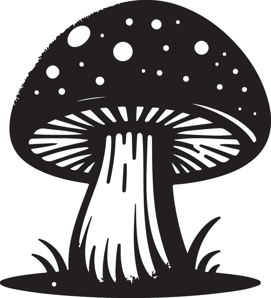 mushroom black Illustration vector