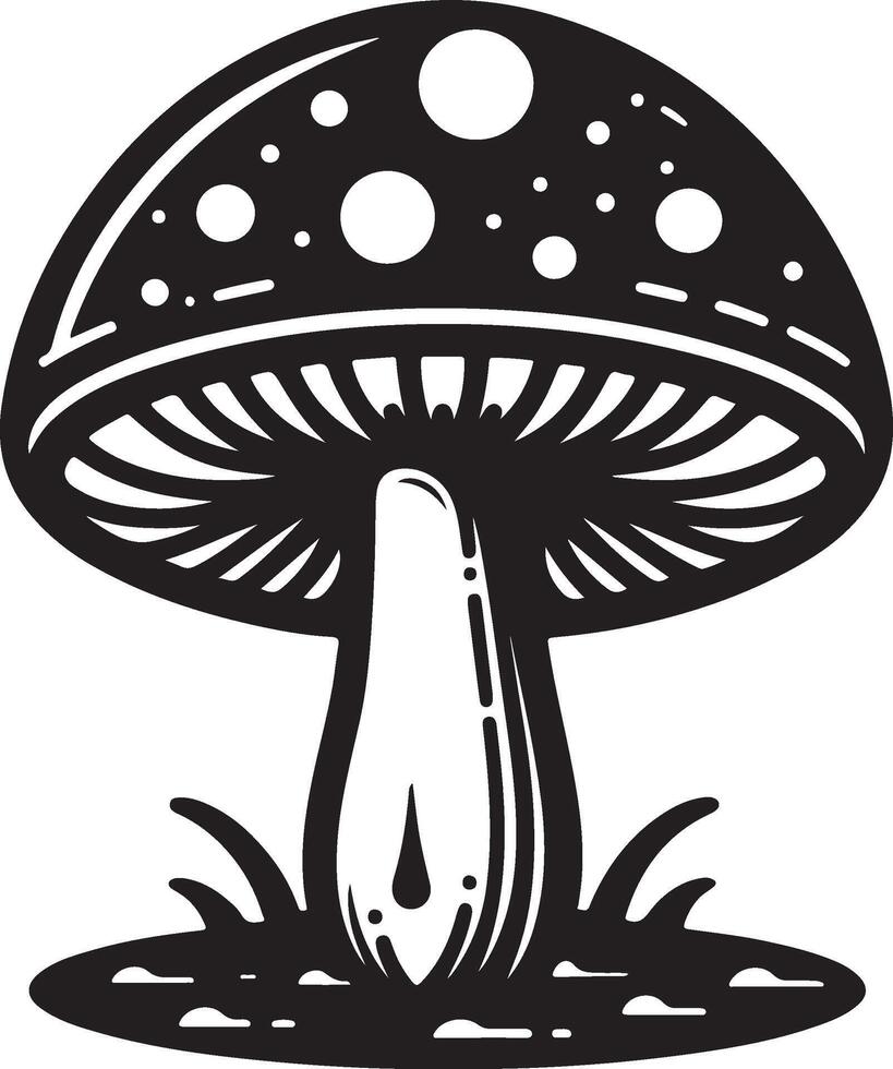 mushroom black Illustration vector