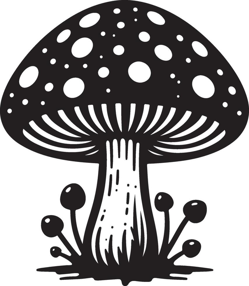 mushroom black Illustration vector