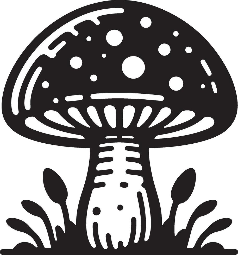 mushroom black Illustration vector