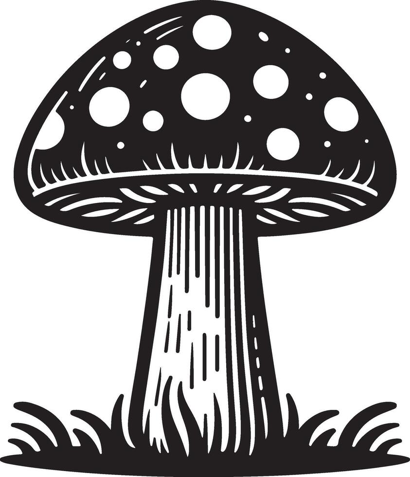 mushroom black Illustration vector