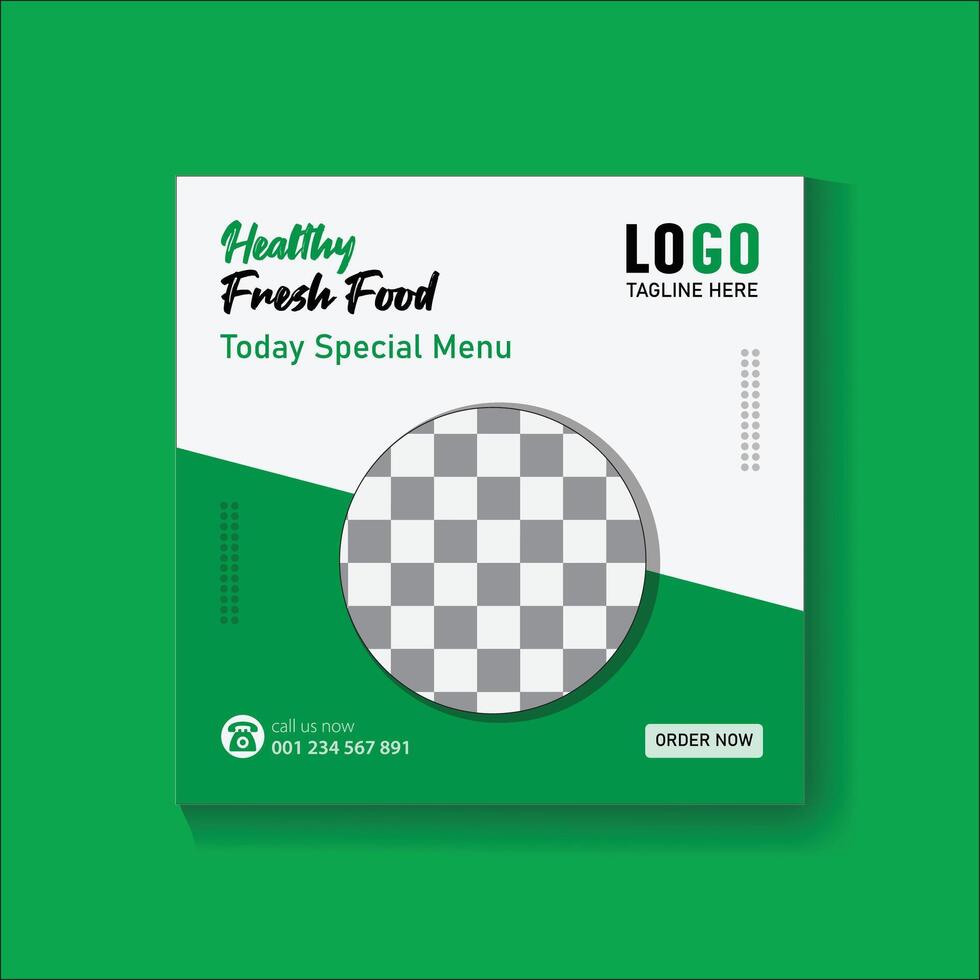Social media post design food banner template vector
