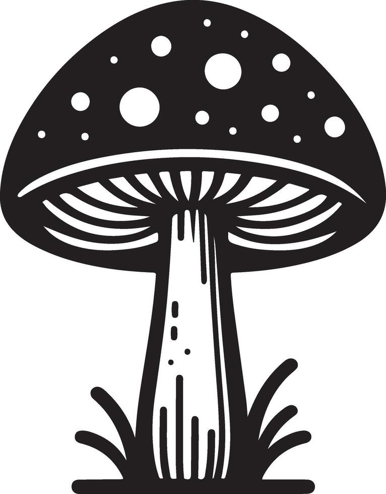 mushroom black Illustration vector