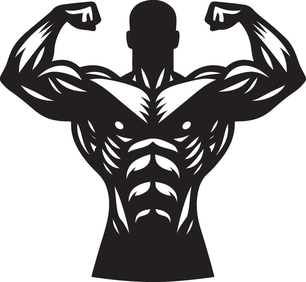 muscle black illustration vector
