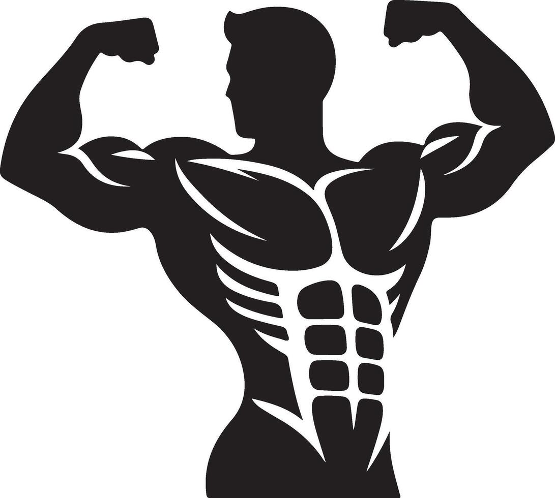 muscle black illustration vector