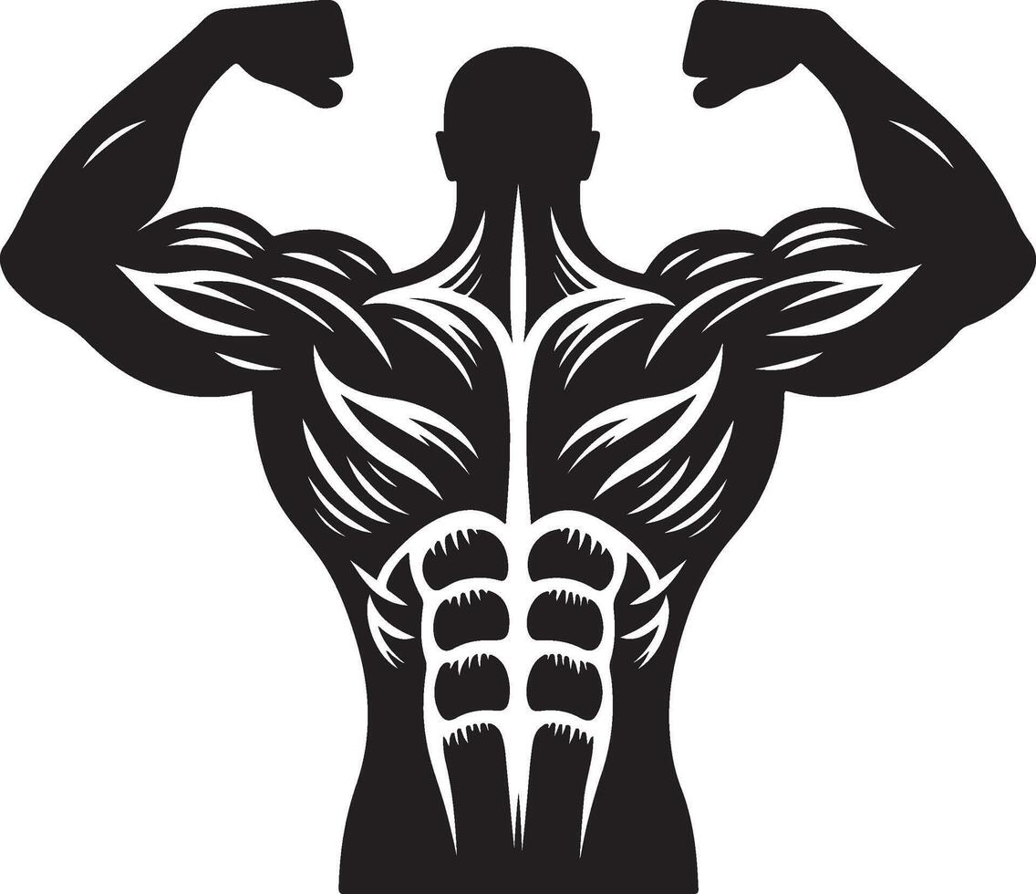 muscle black illustration vector