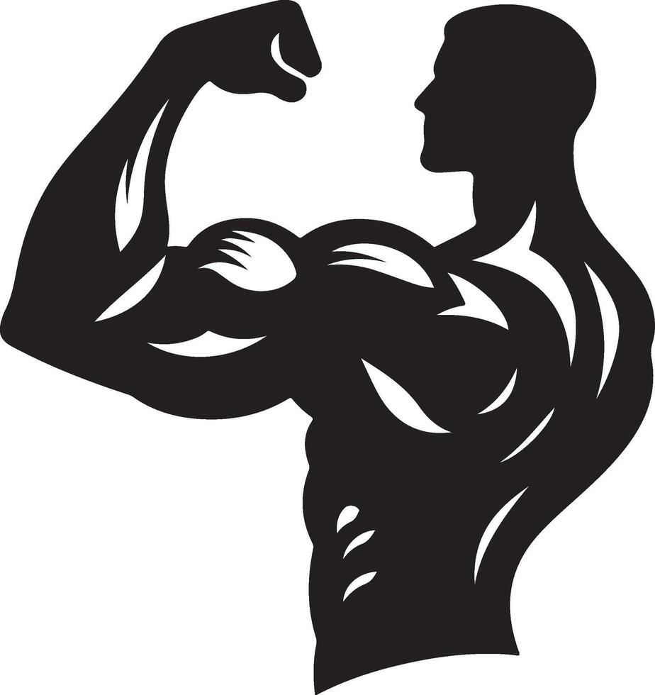 muscle black illustration vector
